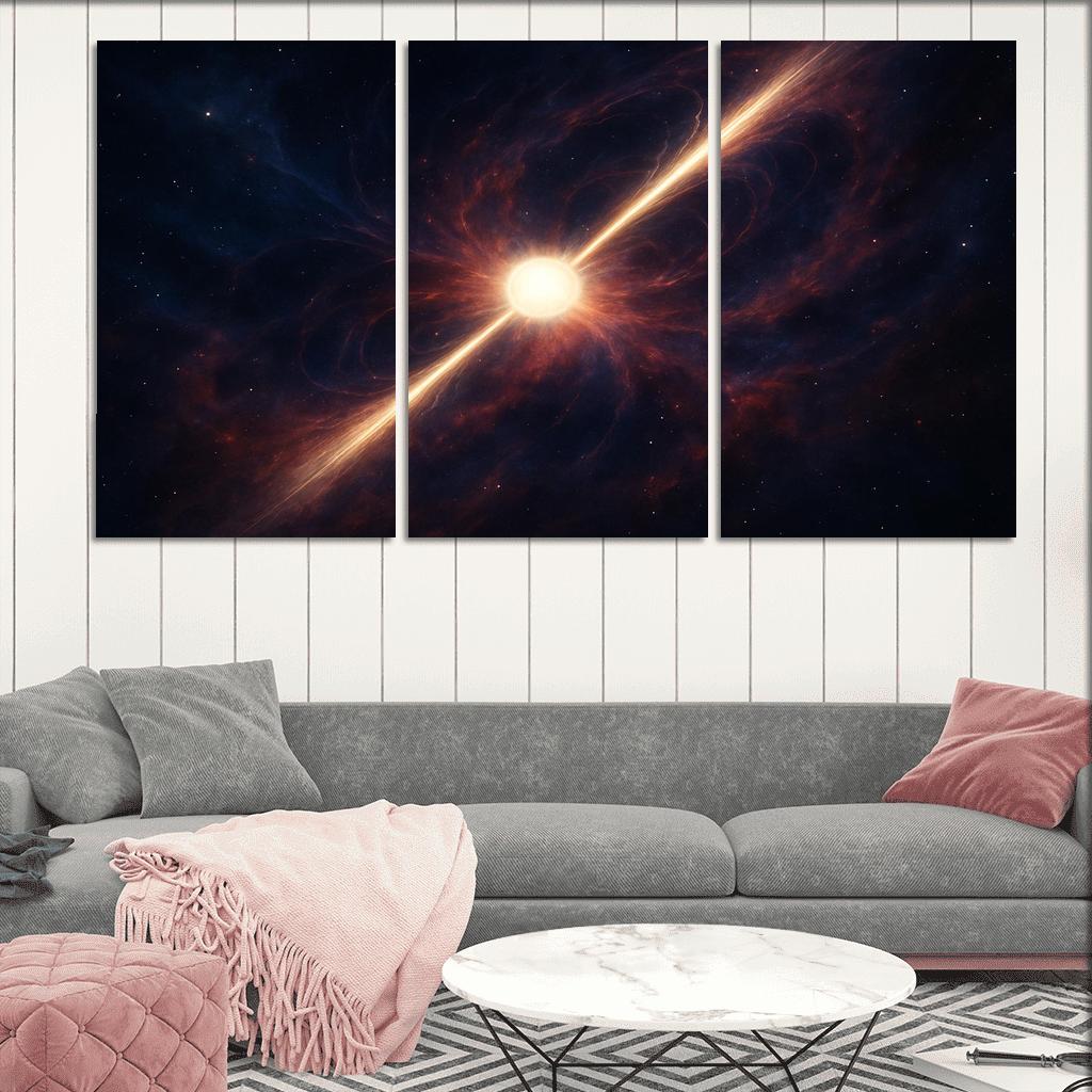 Pulsar Lighthouse In A Nebular Sea framed paintings