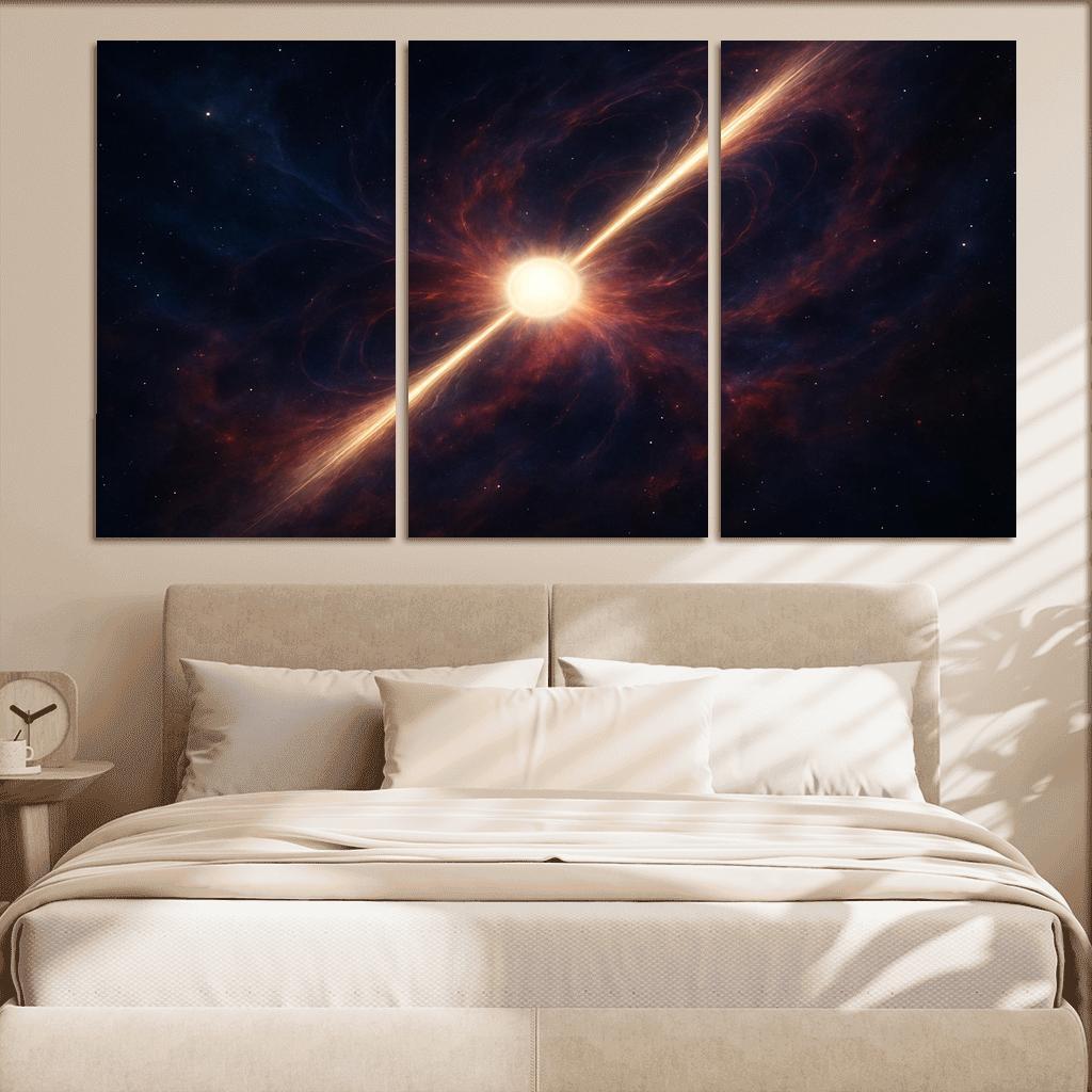 Pulsar Lighthouse In A Nebular Sea framed paintings