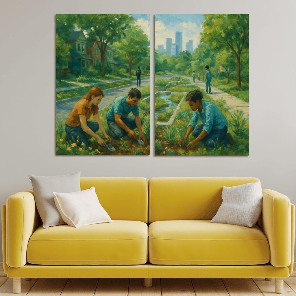 Urban Ecology Design Lab multi-panel paintings