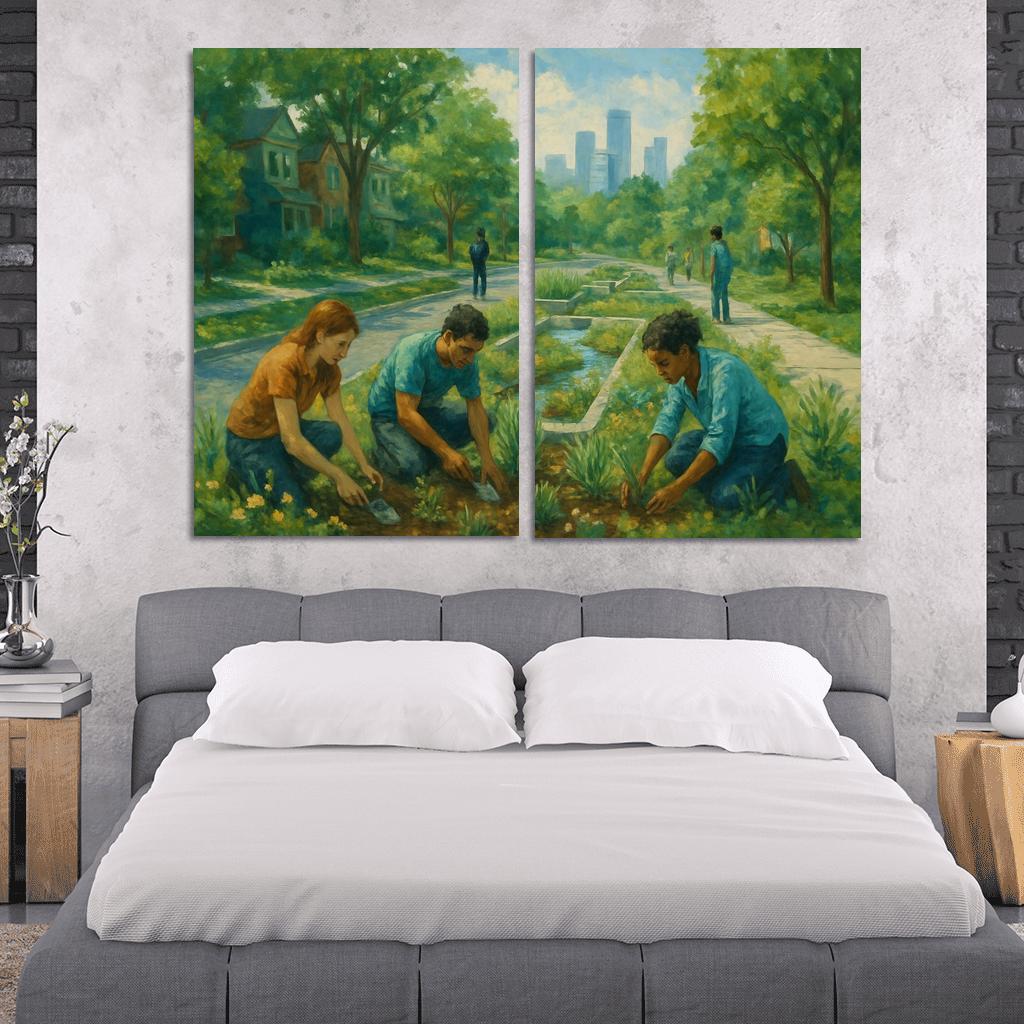 Urban Ecology Design Lab multi-panel paintings