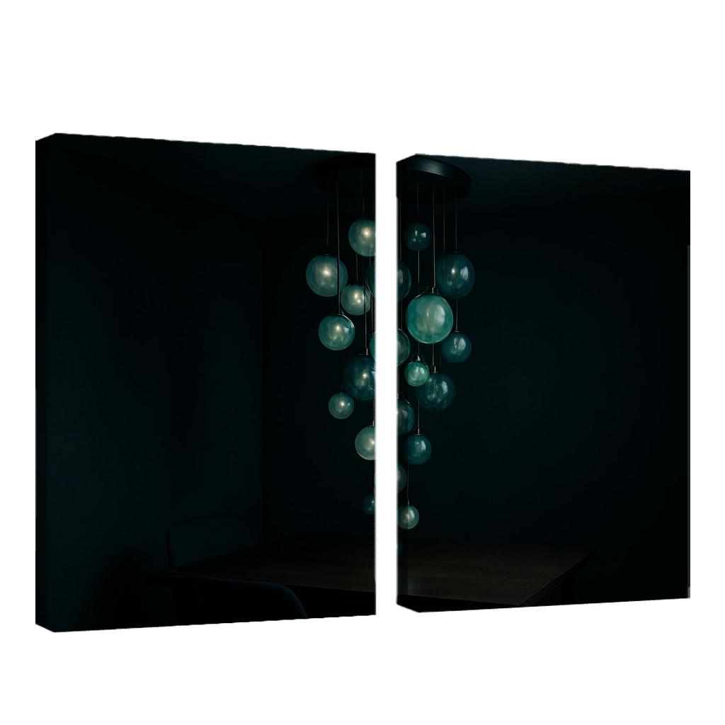 Bioluminescent Glass Orb Chandelier wall art
