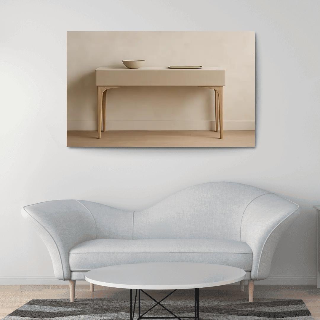 Linen And Ash Sculptural Console oil paintings frame