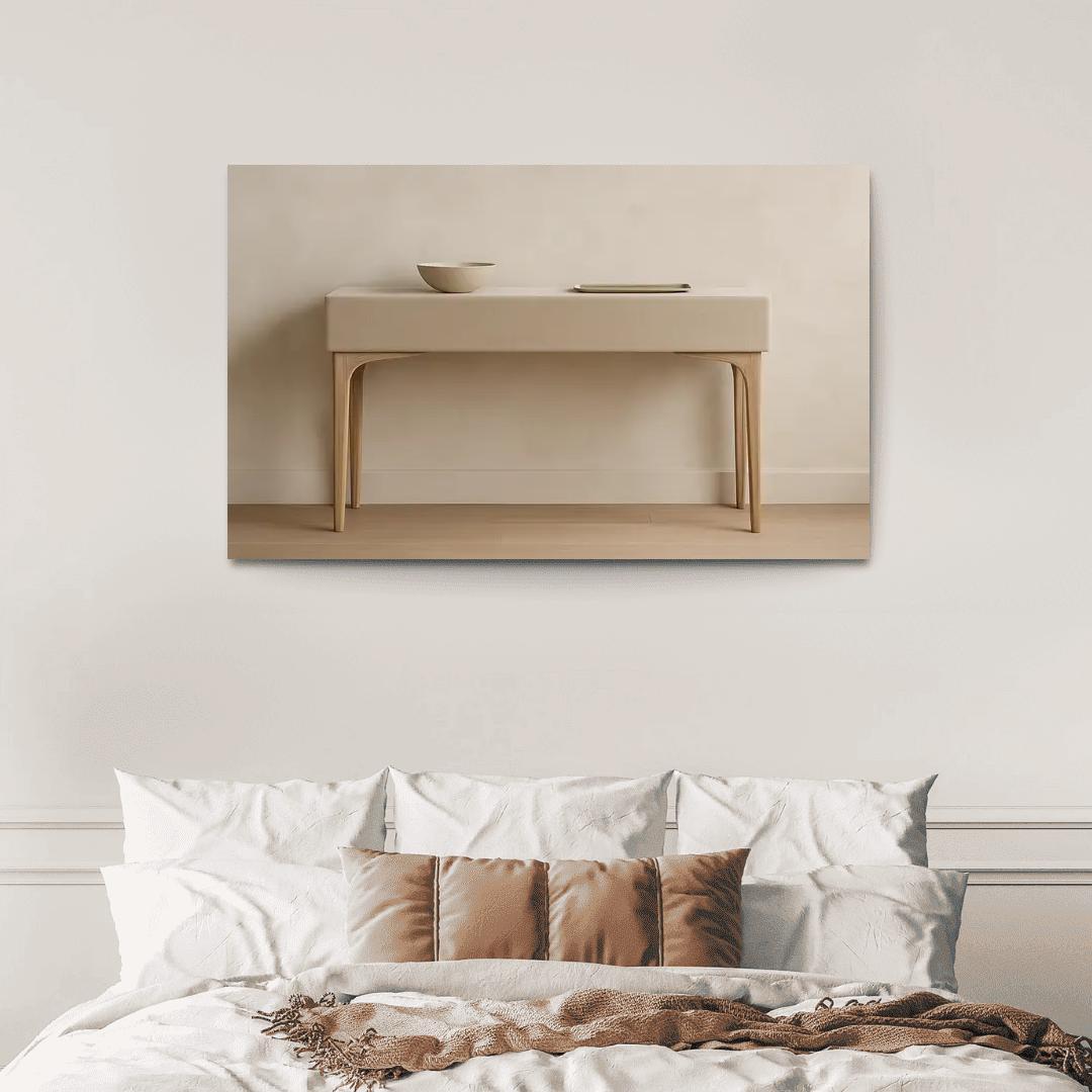 Linen And Ash Sculptural Console oil paintings frame