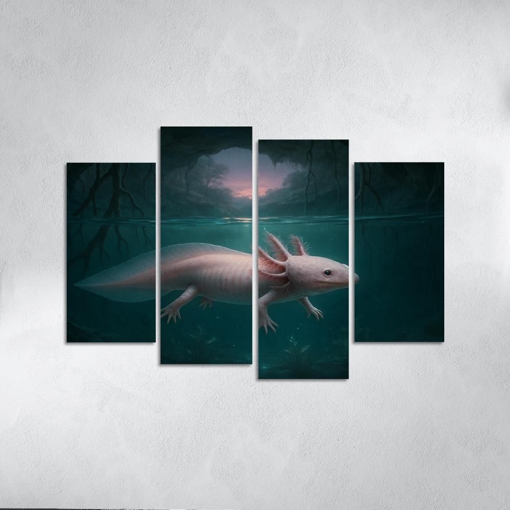 Axolotl In A Twilight Cenote custom paintings frame