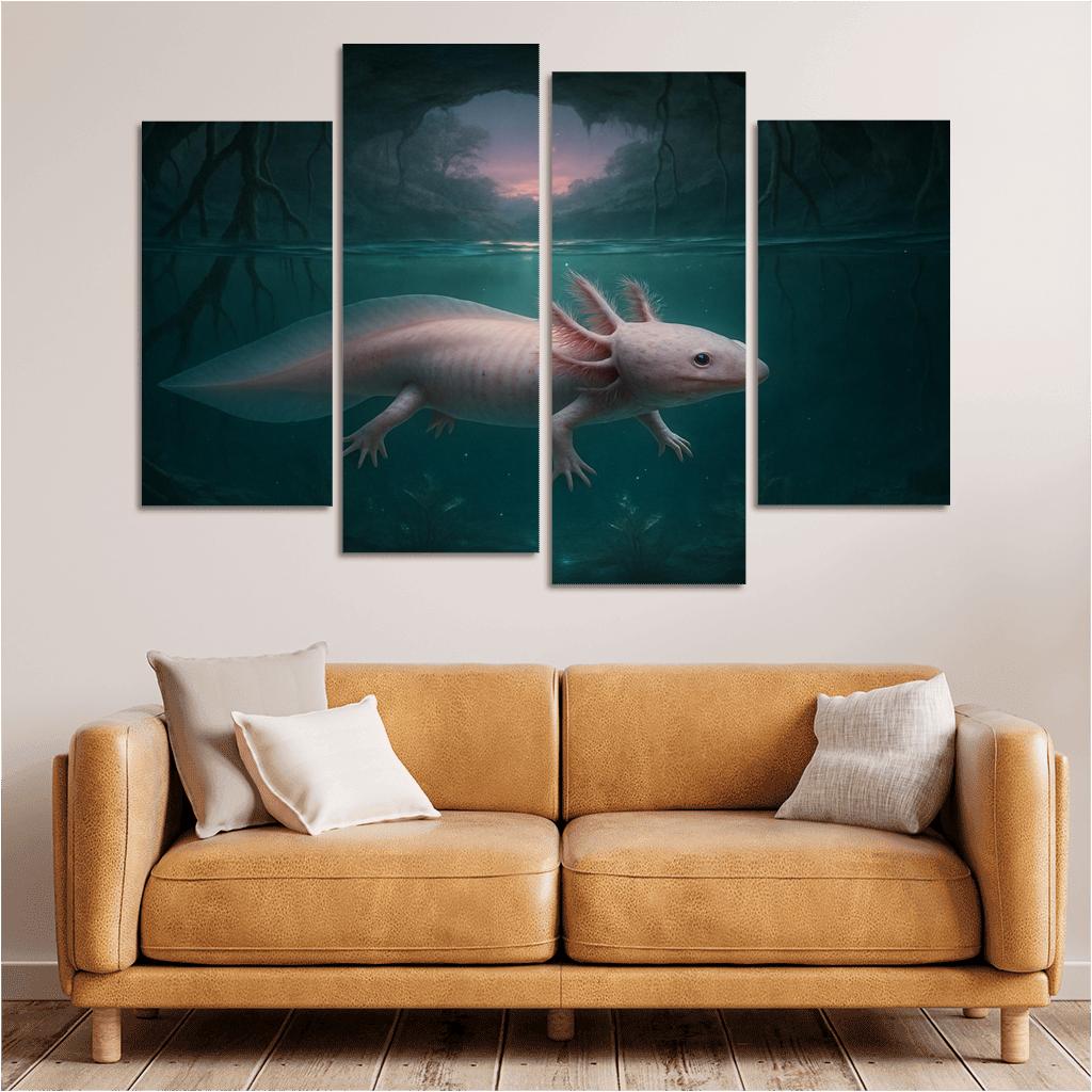 Axolotl In A Twilight Cenote custom paintings frame