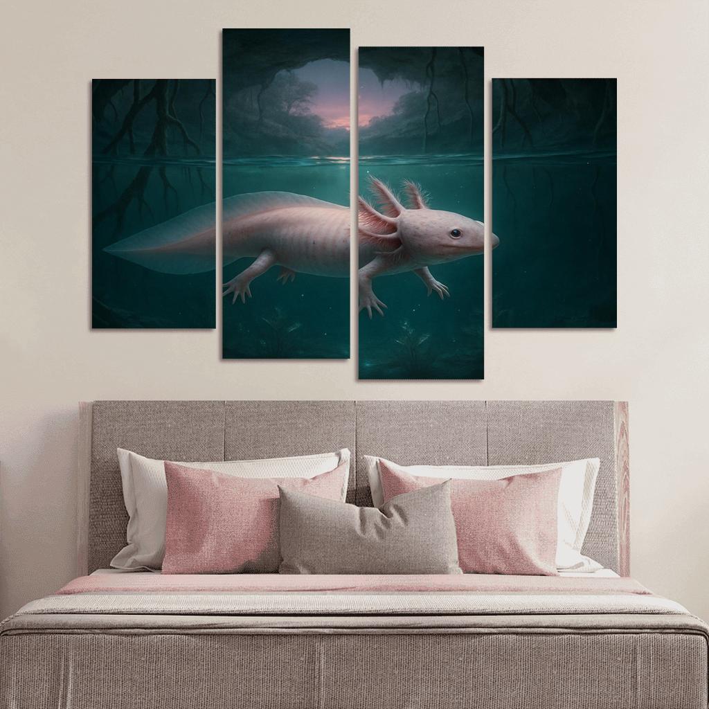 Axolotl In A Twilight Cenote custom paintings frame
