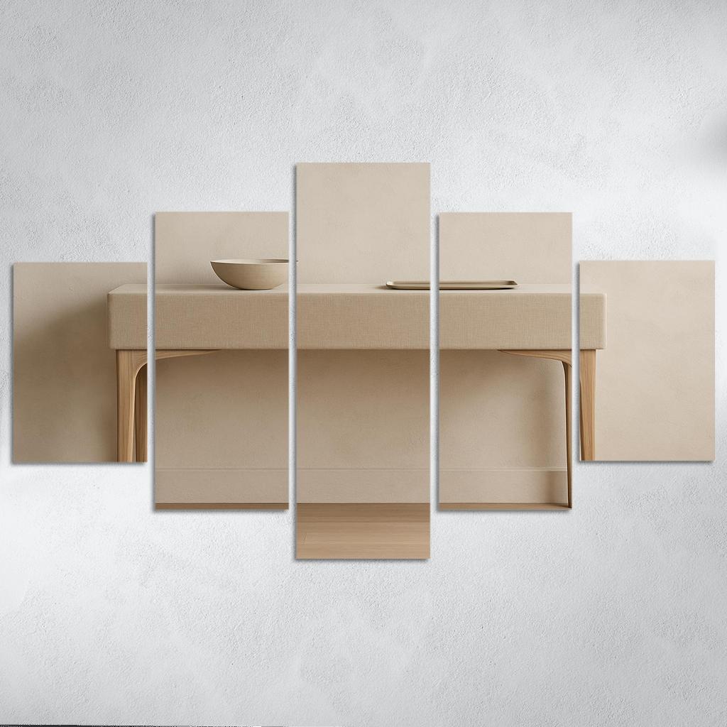 Linen And Ash Sculptural Console oil paintings frame