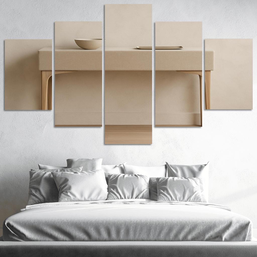 Linen And Ash Sculptural Console oil paintings frame