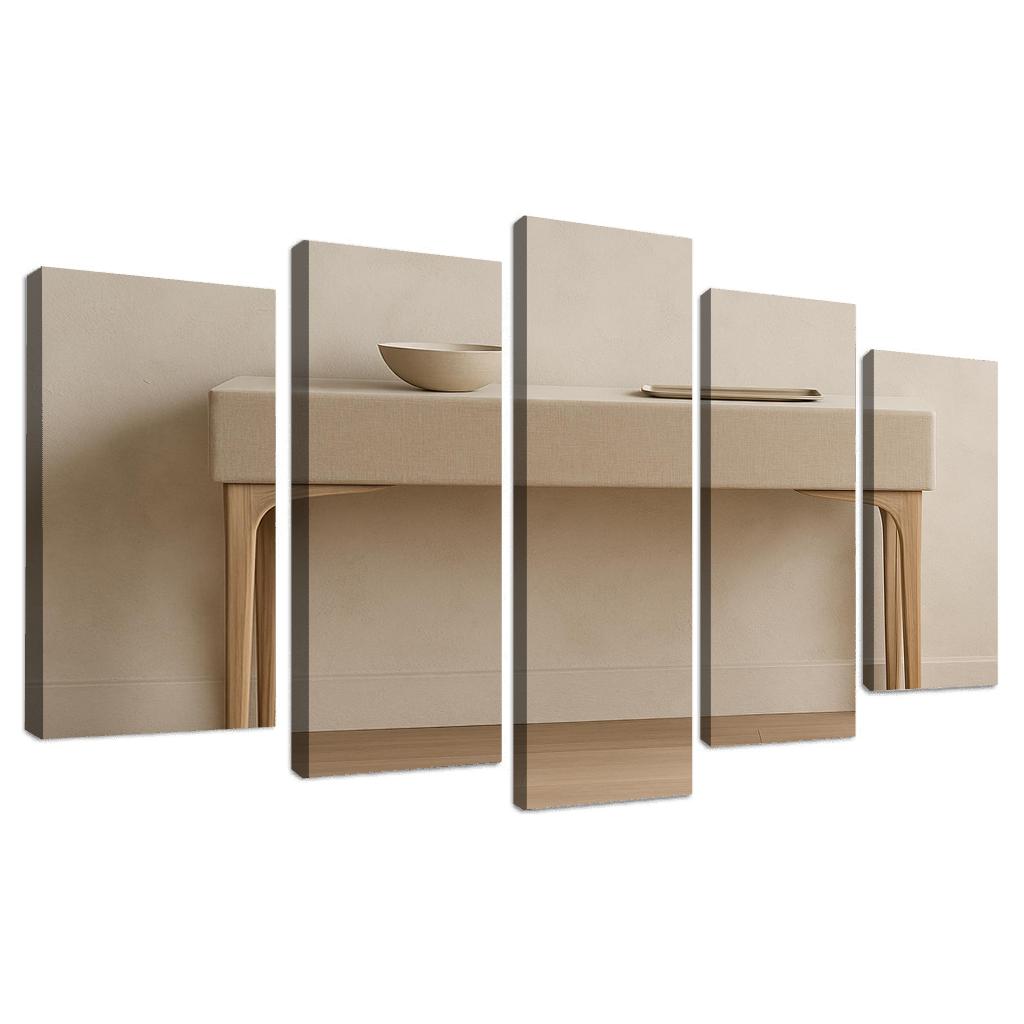 Linen And Ash Sculptural Console oil paintings frame