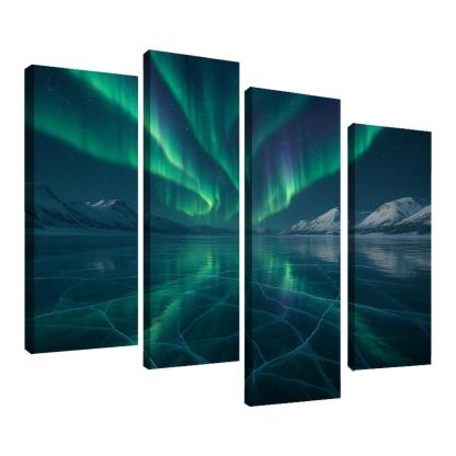Silent Aurora Over Crystal Frozen Lake decor