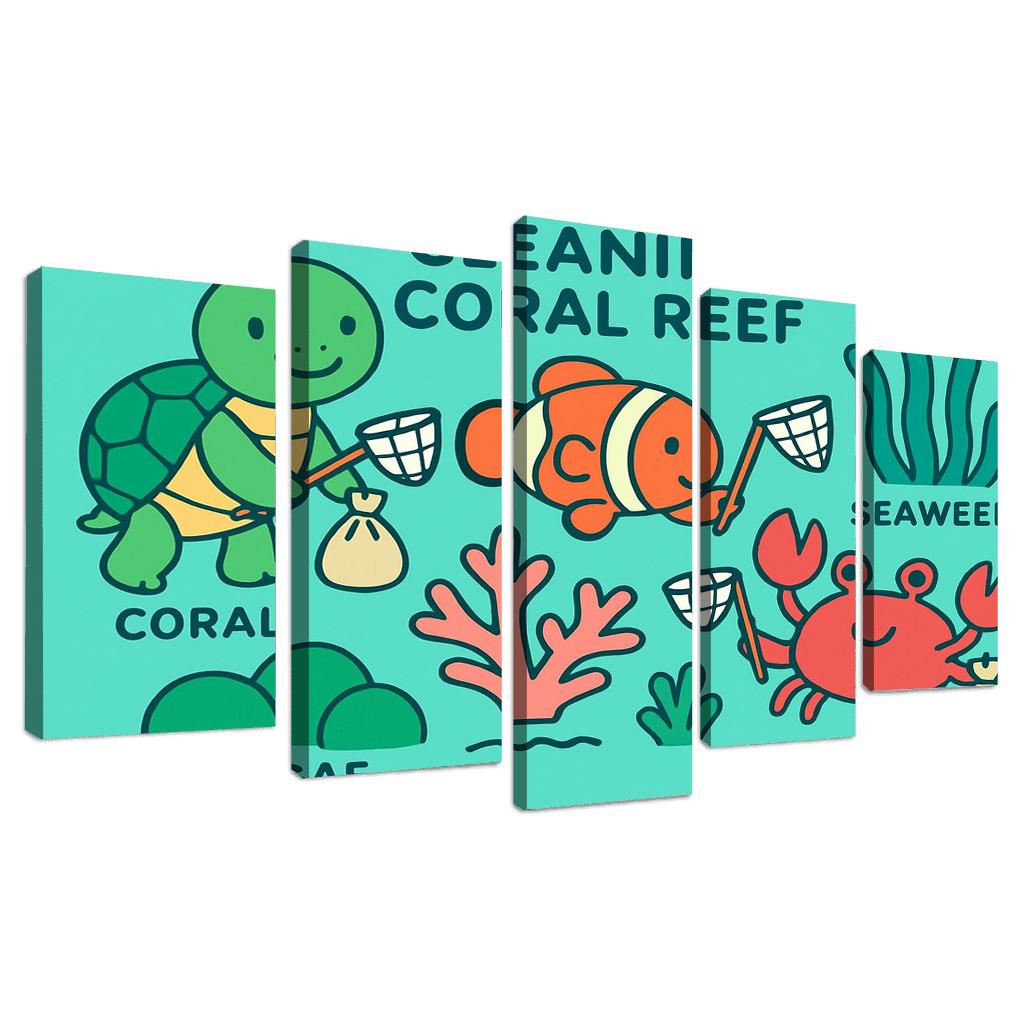 Coral Reef Cleanup Crew canvas paintings frame