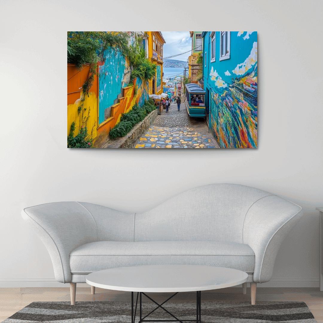 Valparaiso Street Art Hillside one-piece frames