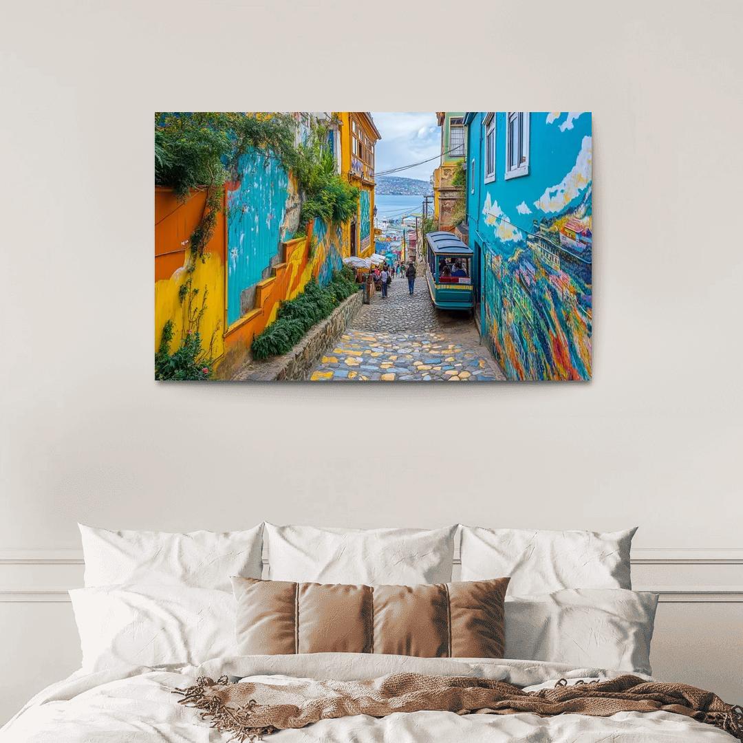 Valparaiso Street Art Hillside one-piece frames