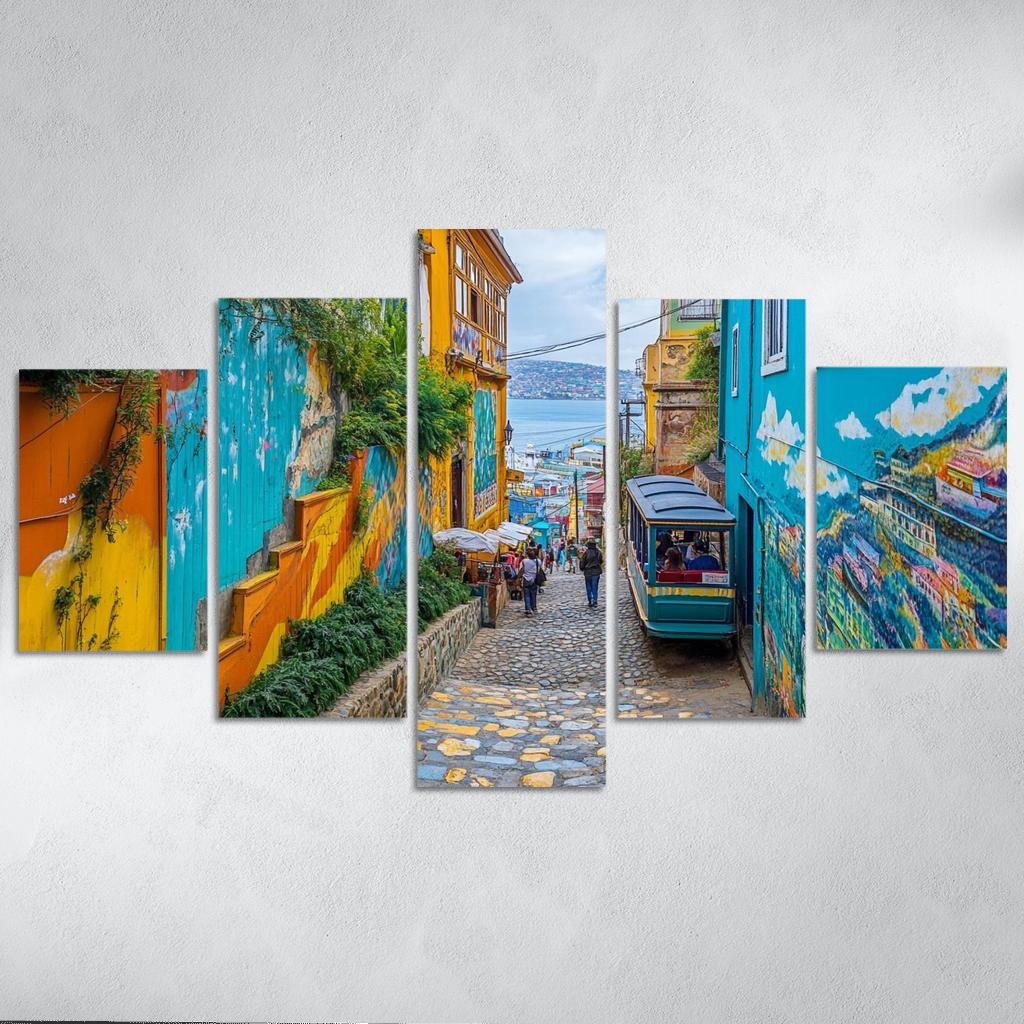 Valparaiso Street Art Hillside one-piece frames