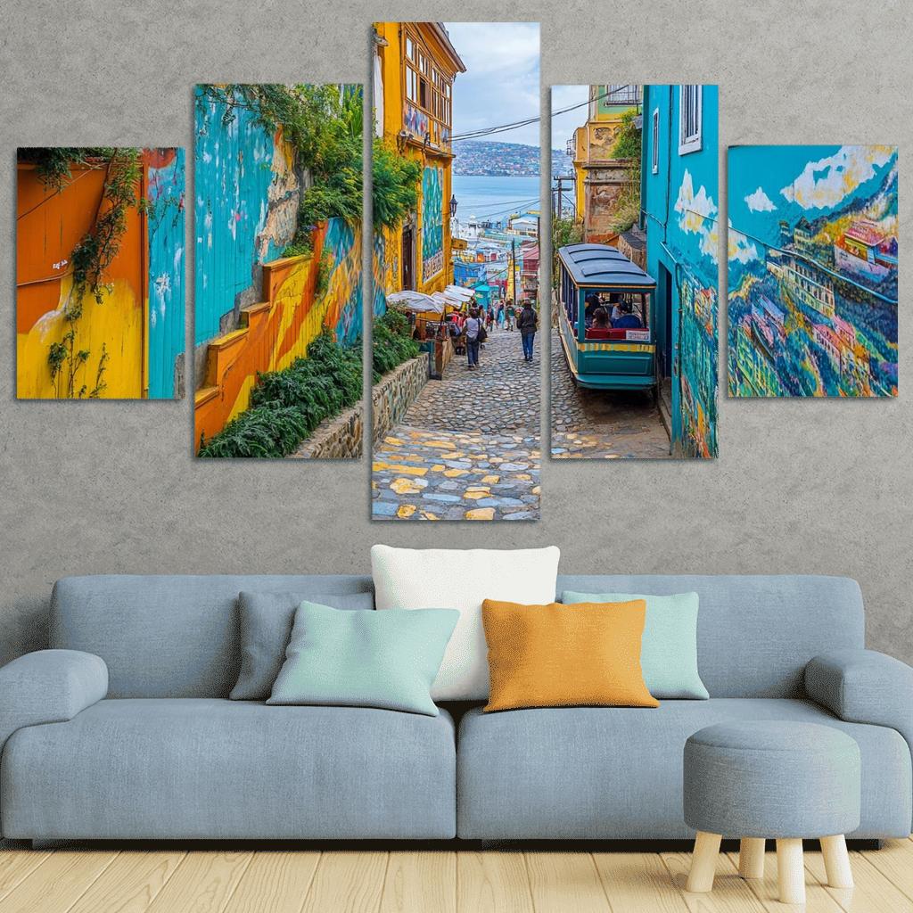 Valparaiso Street Art Hillside one-piece frames