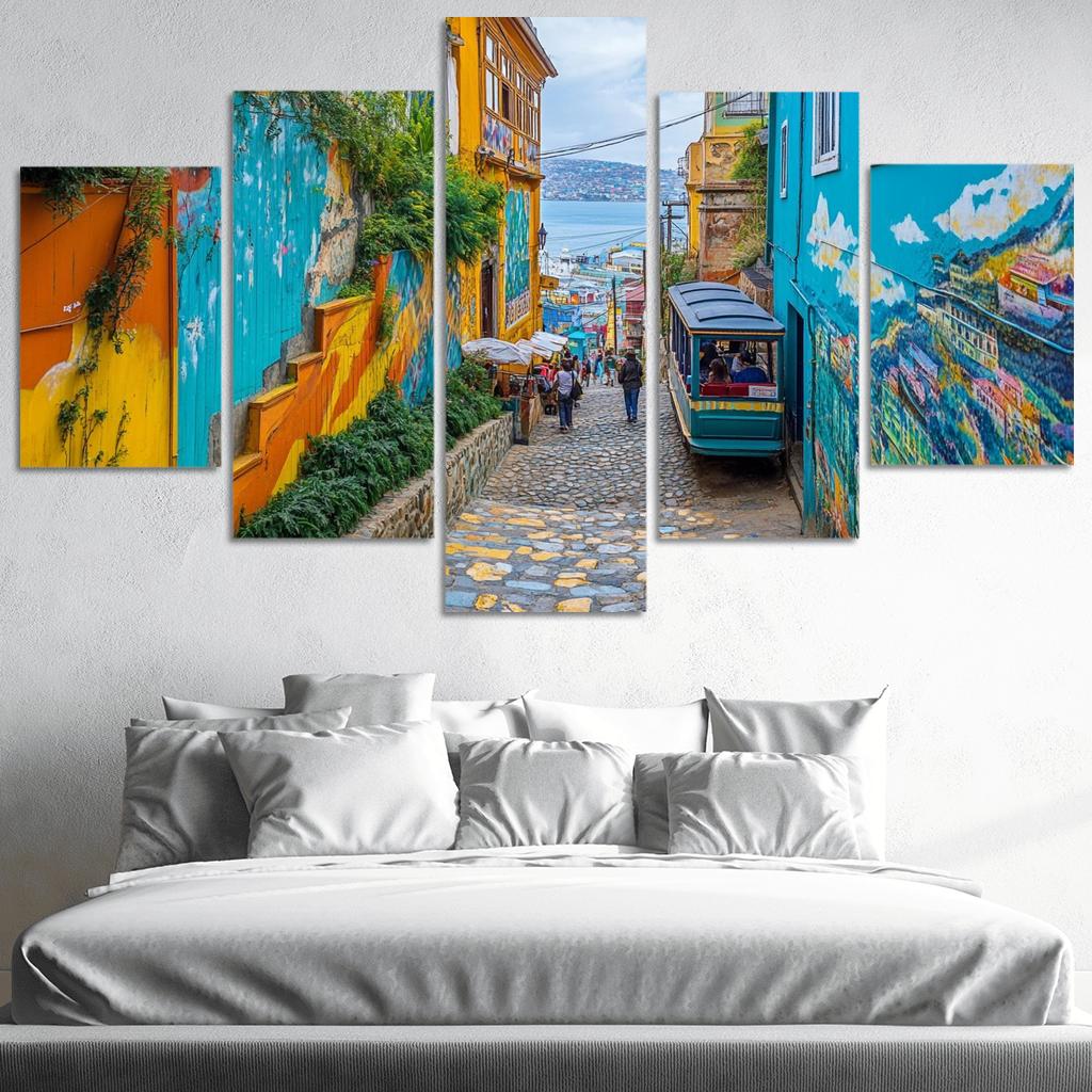 Valparaiso Street Art Hillside one-piece frames