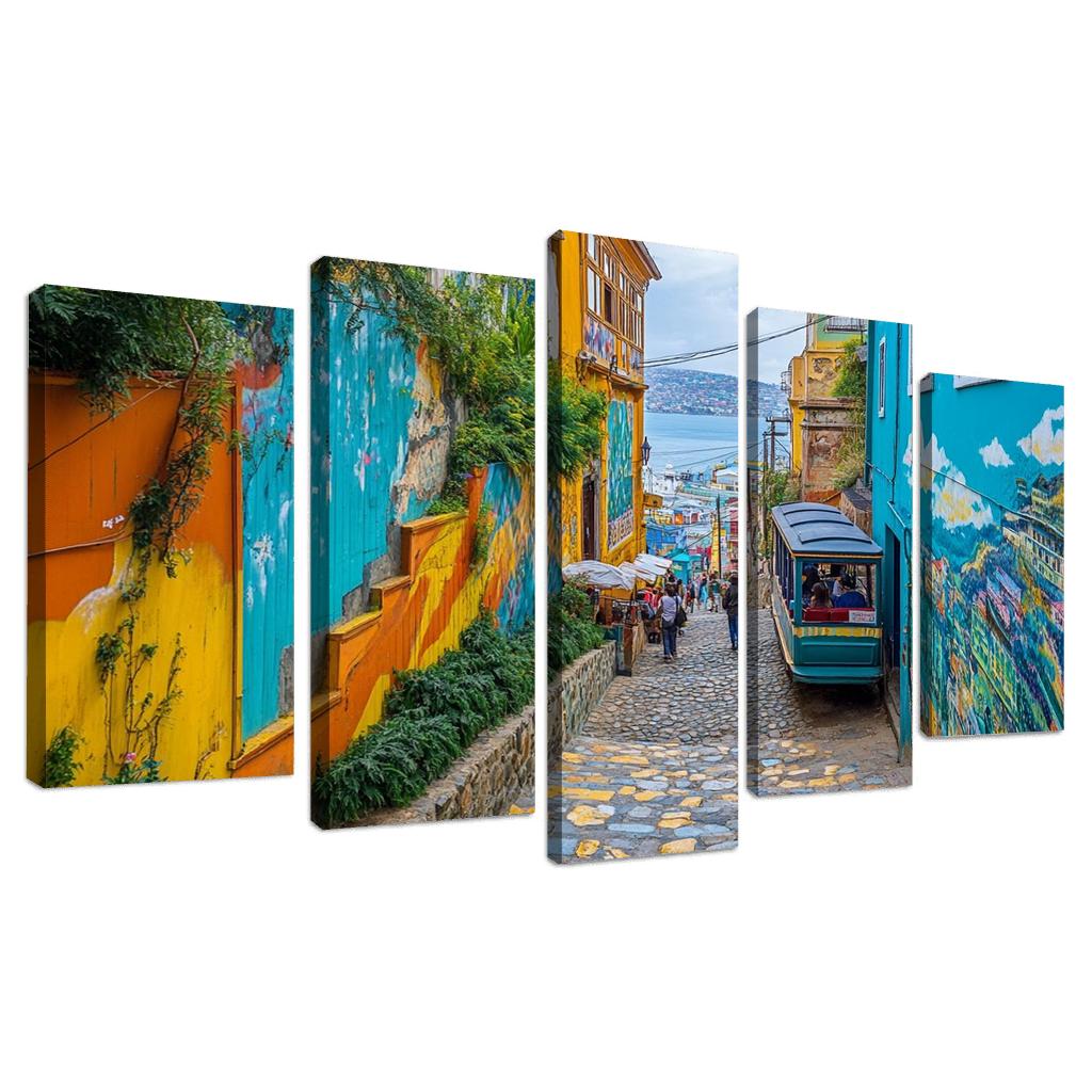 Valparaiso Street Art Hillside one-piece frames