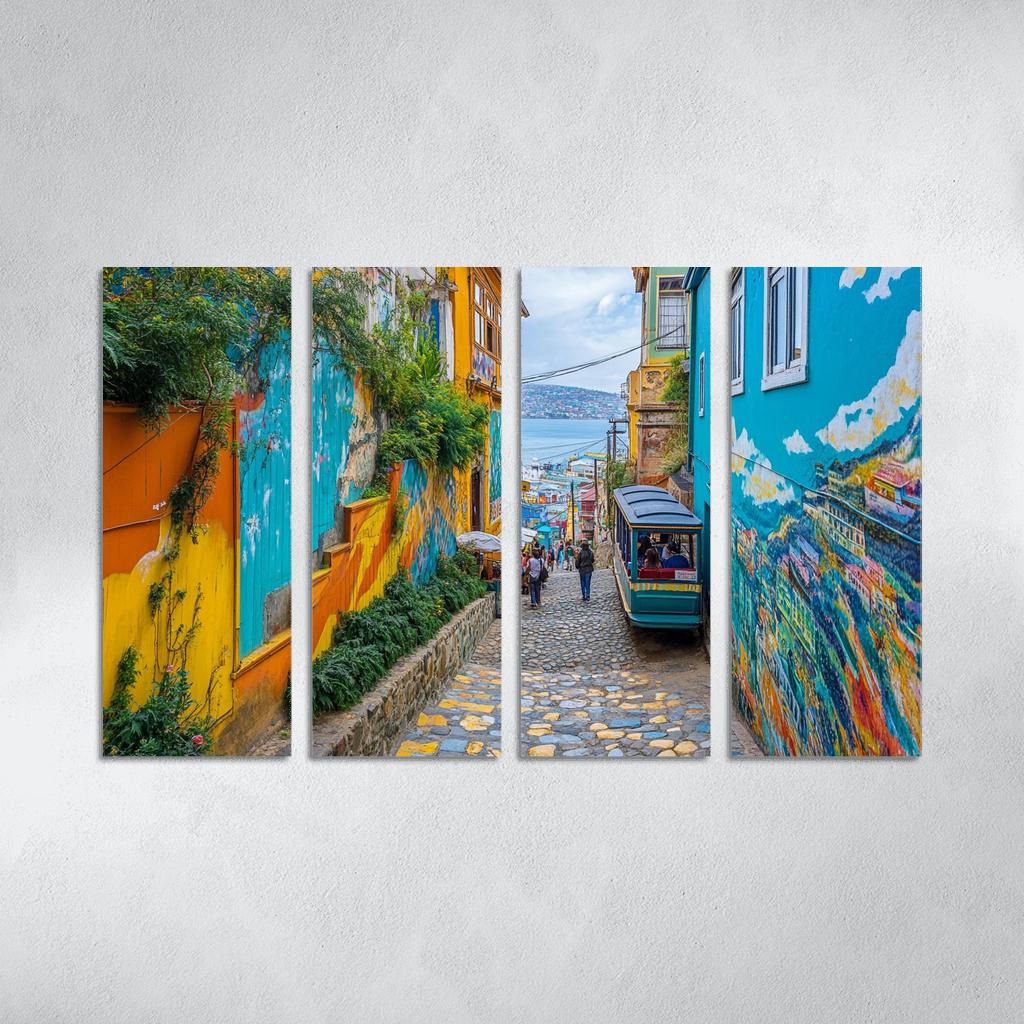 Valparaiso Street Art Hillside one-piece frames