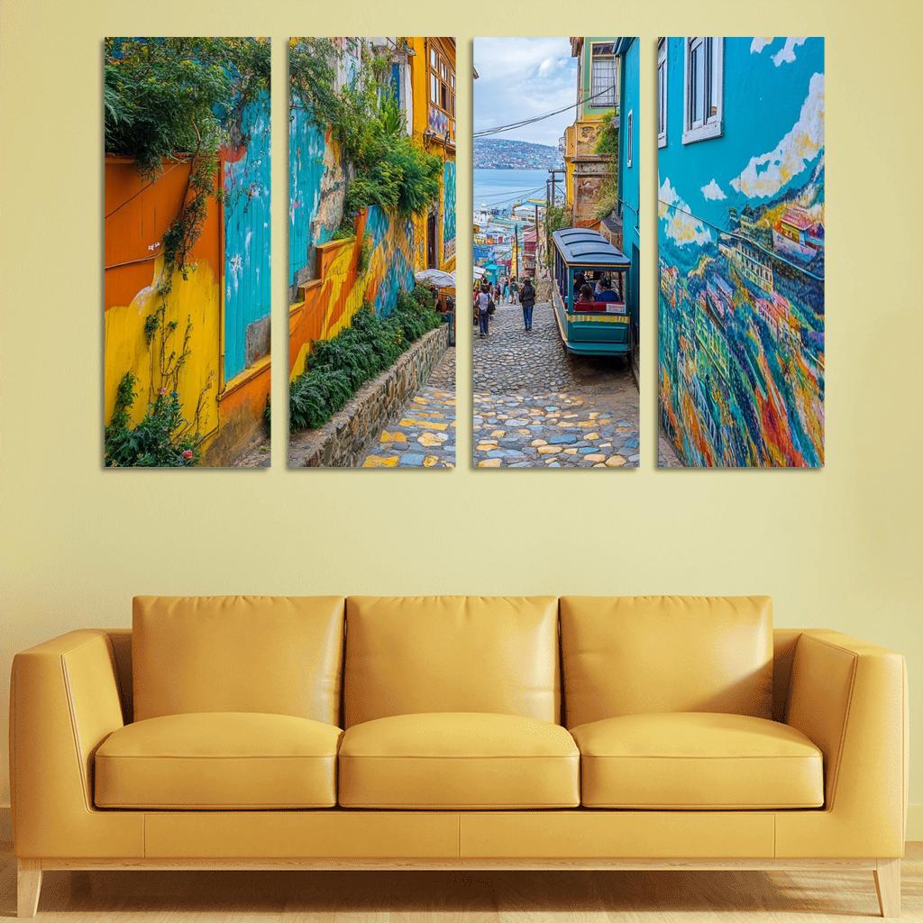 Valparaiso Street Art Hillside one-piece frames