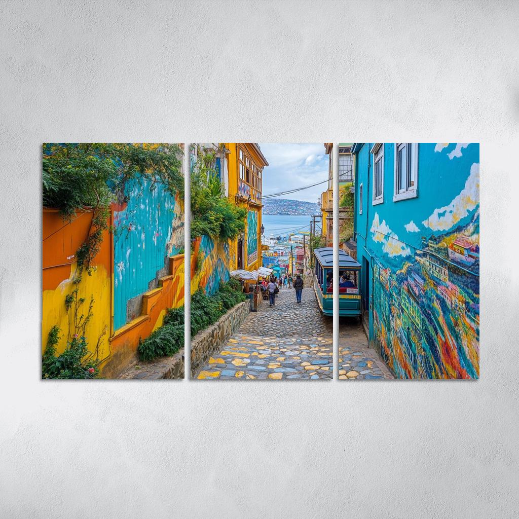 Valparaiso Street Art Hillside one-piece frames