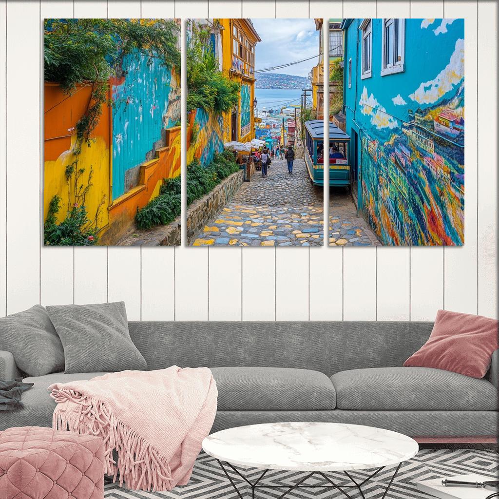 Valparaiso Street Art Hillside one-piece frames