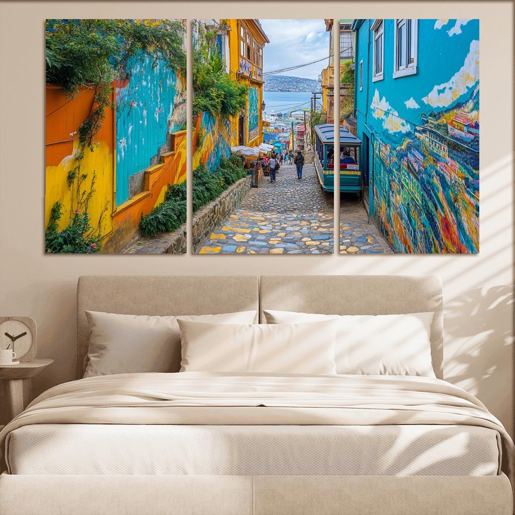 Valparaiso Street Art Hillside one-piece frames