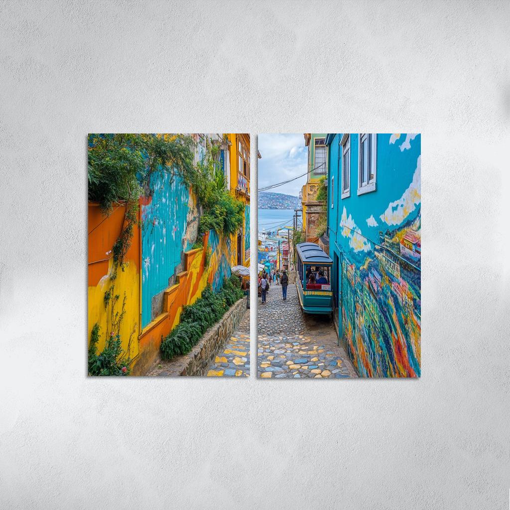 Valparaiso Street Art Hillside one-piece frames
