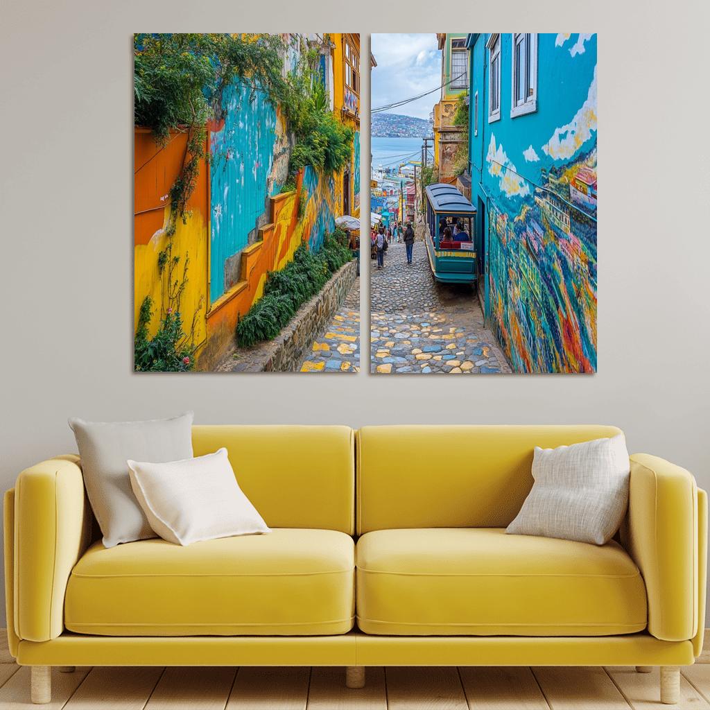 Valparaiso Street Art Hillside one-piece frames
