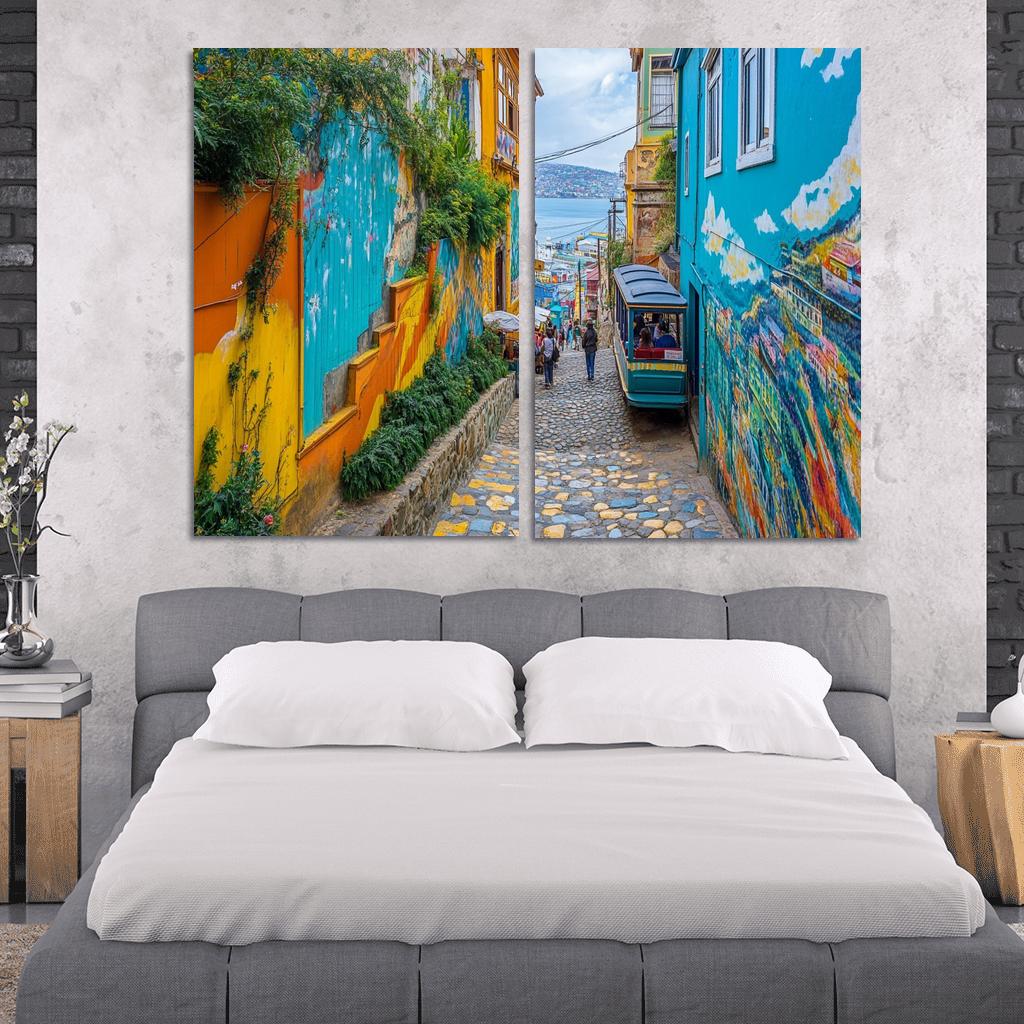 Valparaiso Street Art Hillside one-piece frames