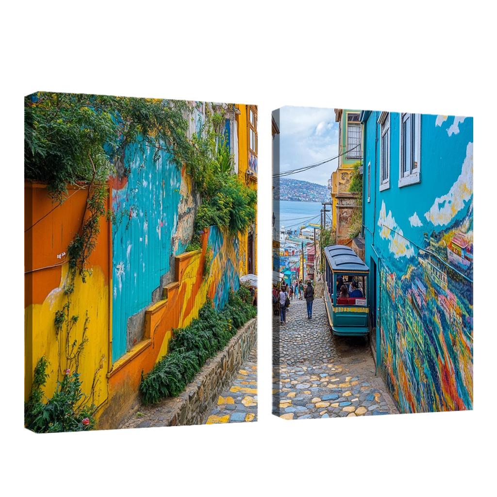 Valparaiso Street Art Hillside one-piece frames