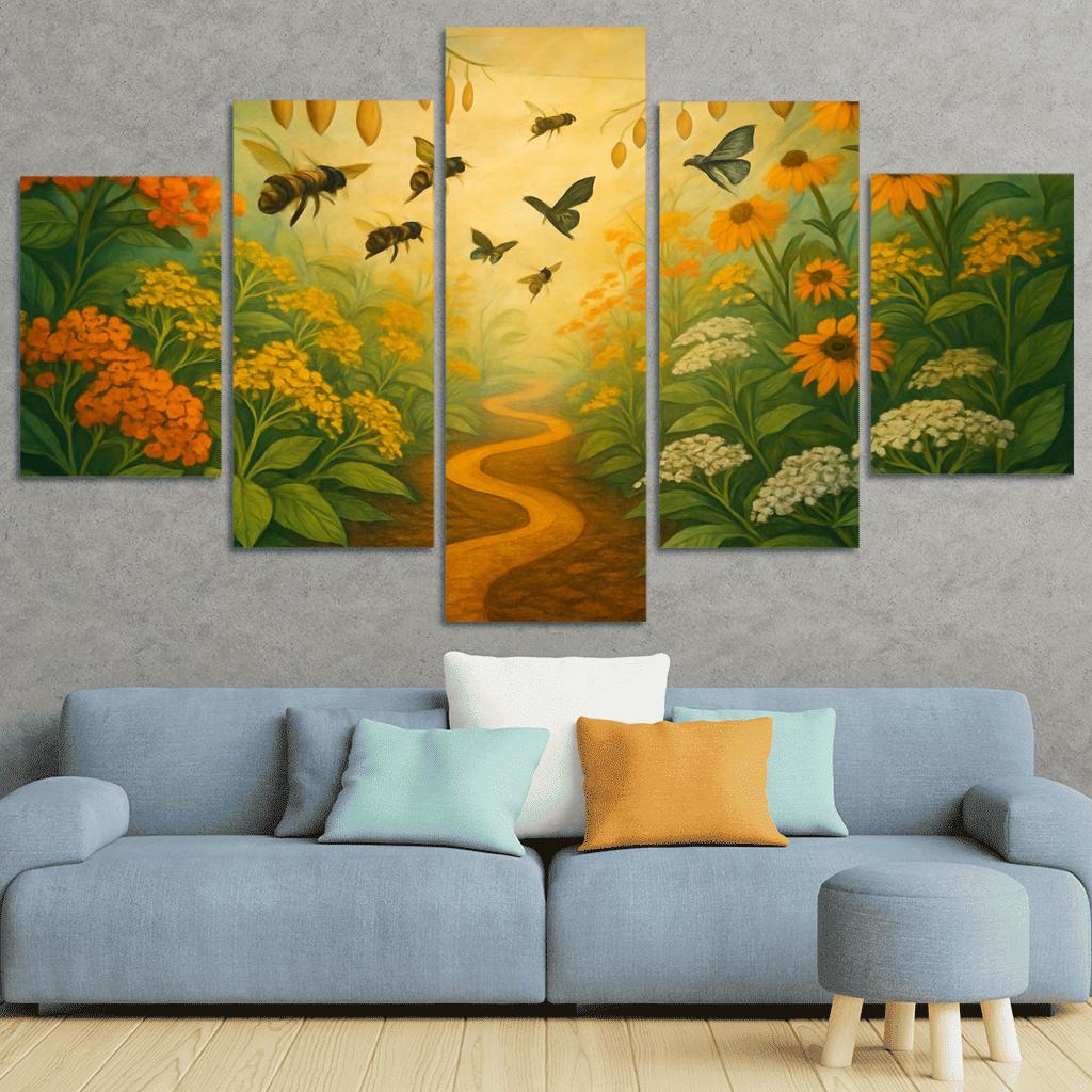 Pollinator Pathway Installation framed paintings