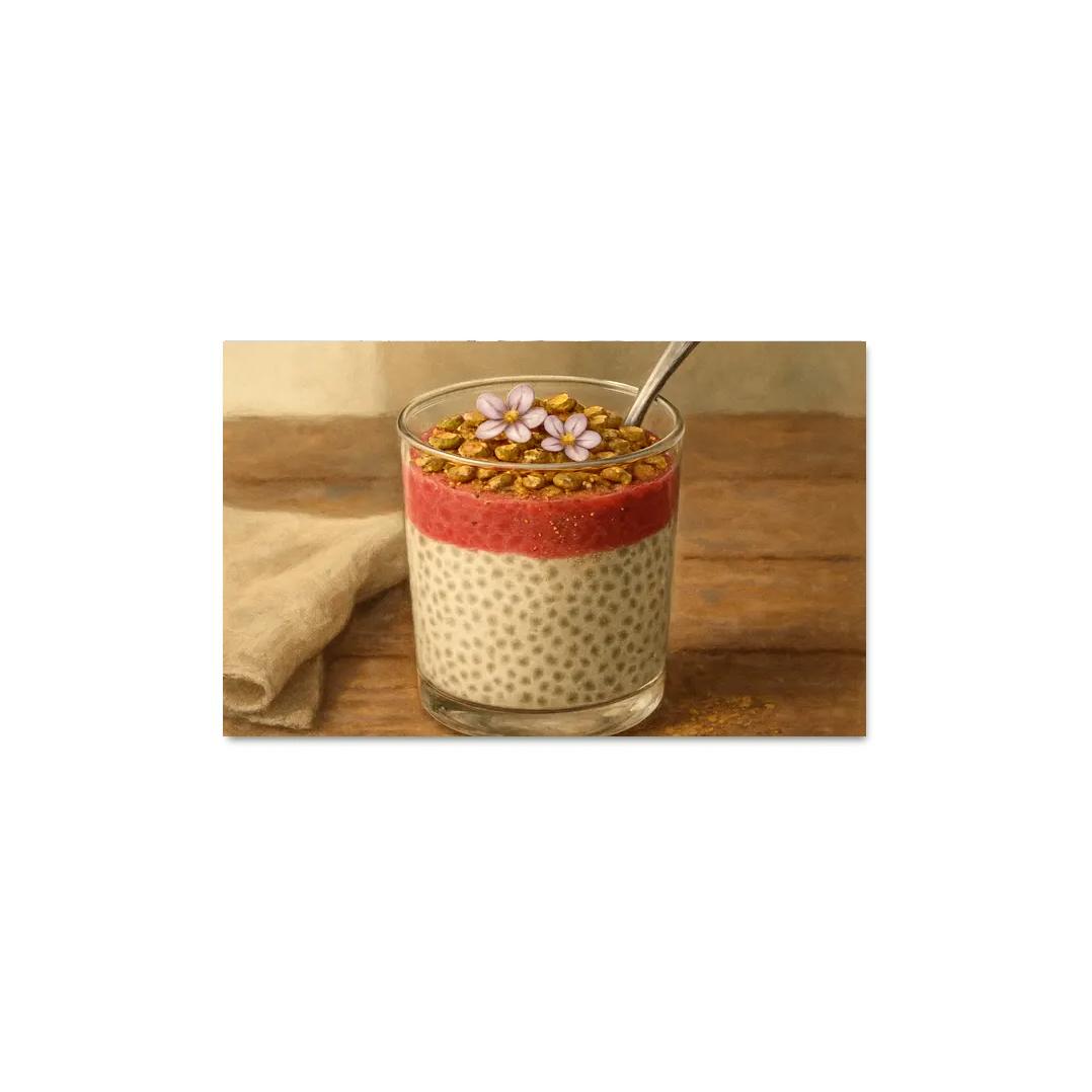 Coconut Cardamom Chia Pudding Parfait canvas paintings frame