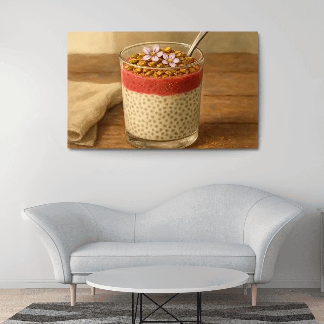 Coconut Cardamom Chia Pudding Parfait canvas paintings frame
