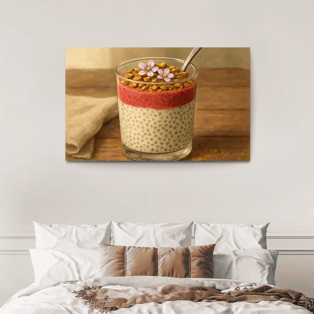 Coconut Cardamom Chia Pudding Parfait canvas paintings frame