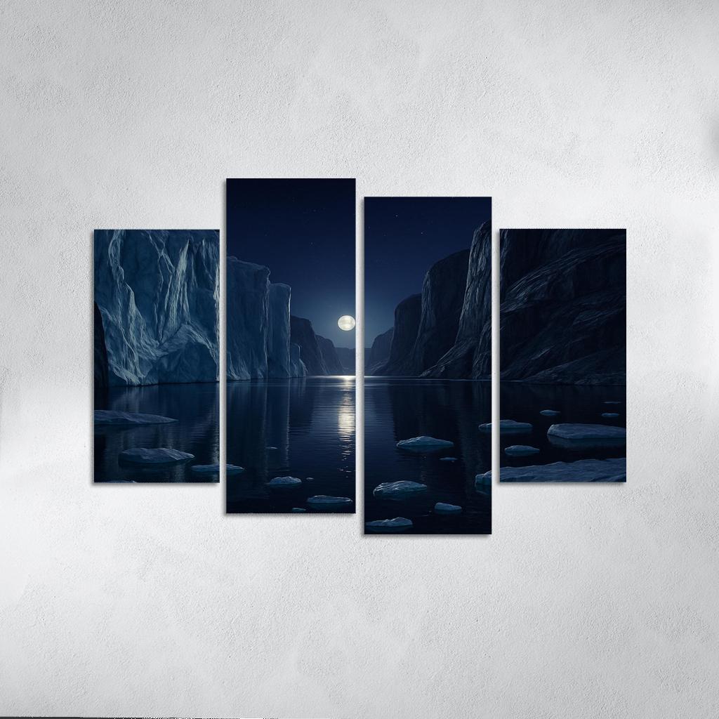 Moonlit Glacial Fjord premium artwork frames