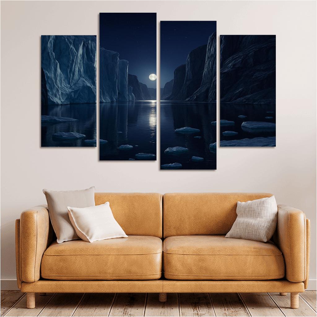Moonlit Glacial Fjord premium artwork frames