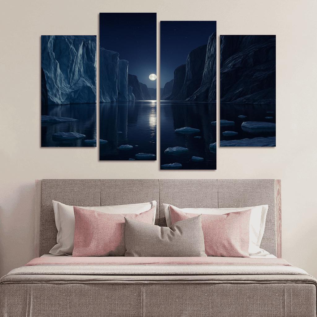 Moonlit Glacial Fjord premium artwork frames