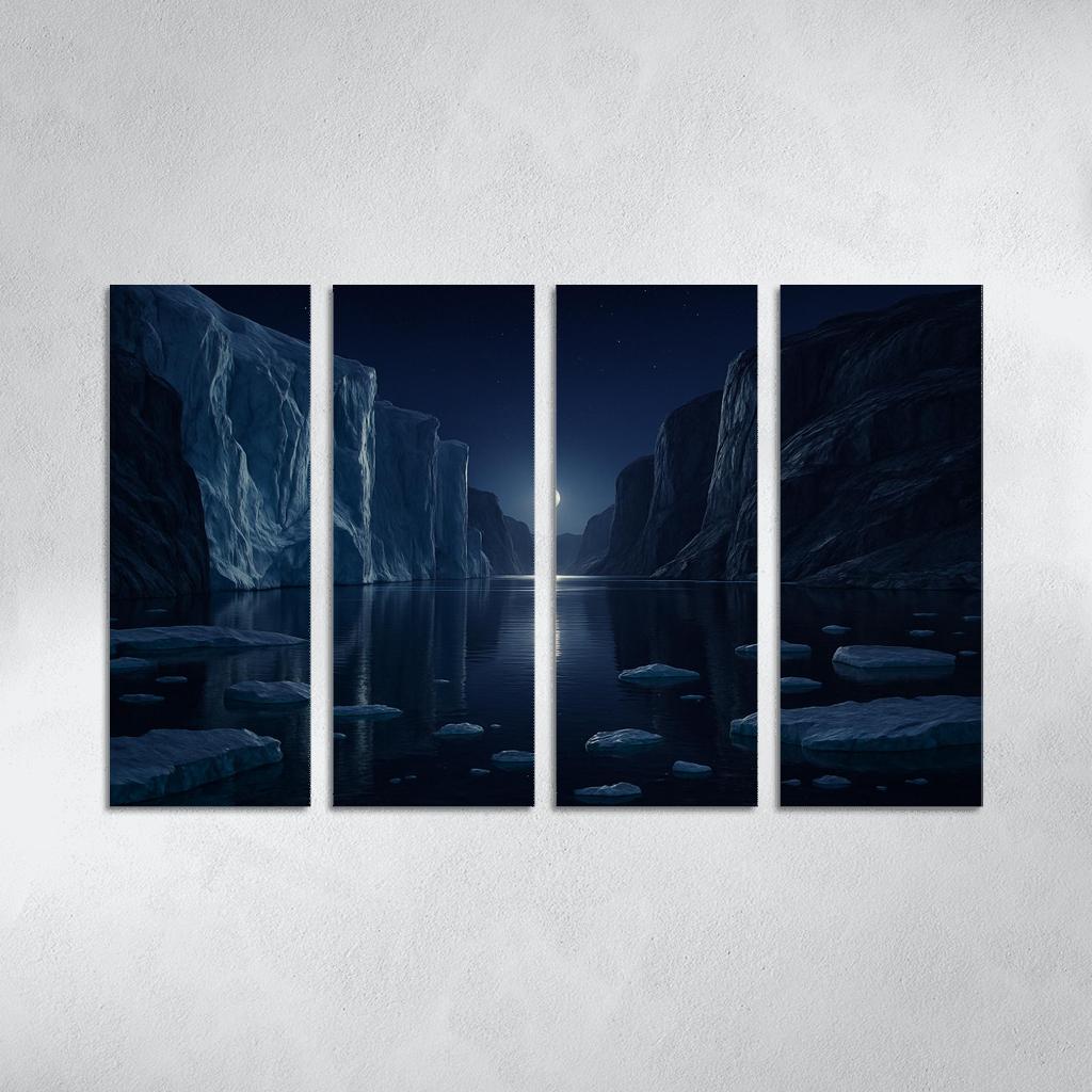 Moonlit Glacial Fjord premium artwork frames