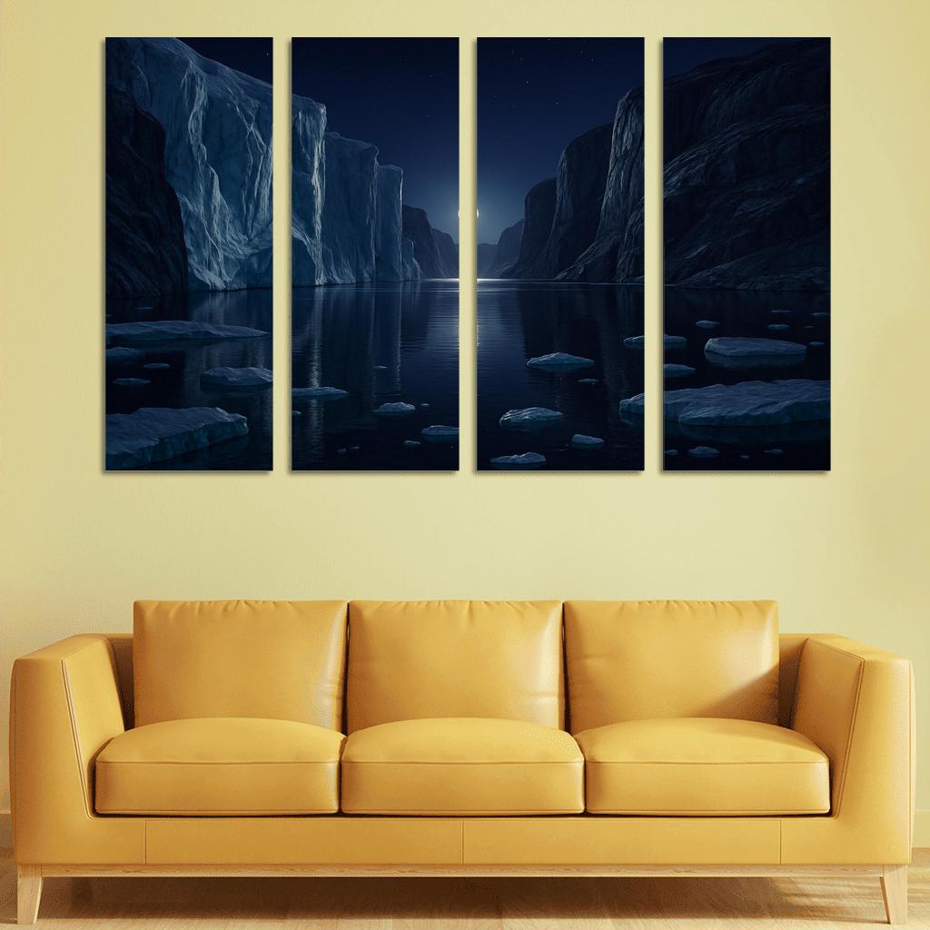 Moonlit Glacial Fjord premium artwork frames