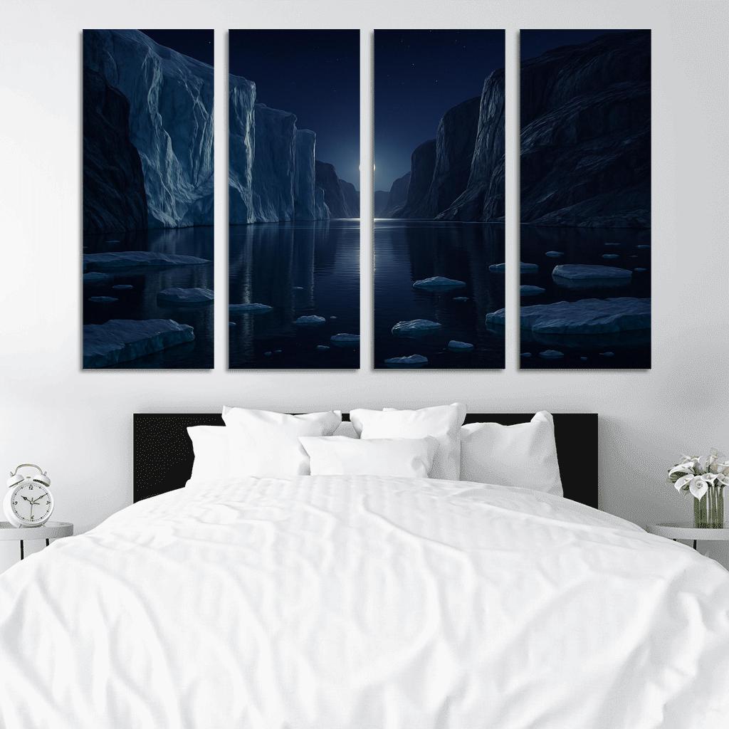 Moonlit Glacial Fjord premium artwork frames