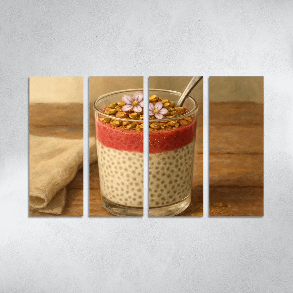 Coconut Cardamom Chia Pudding Parfait canvas paintings frame