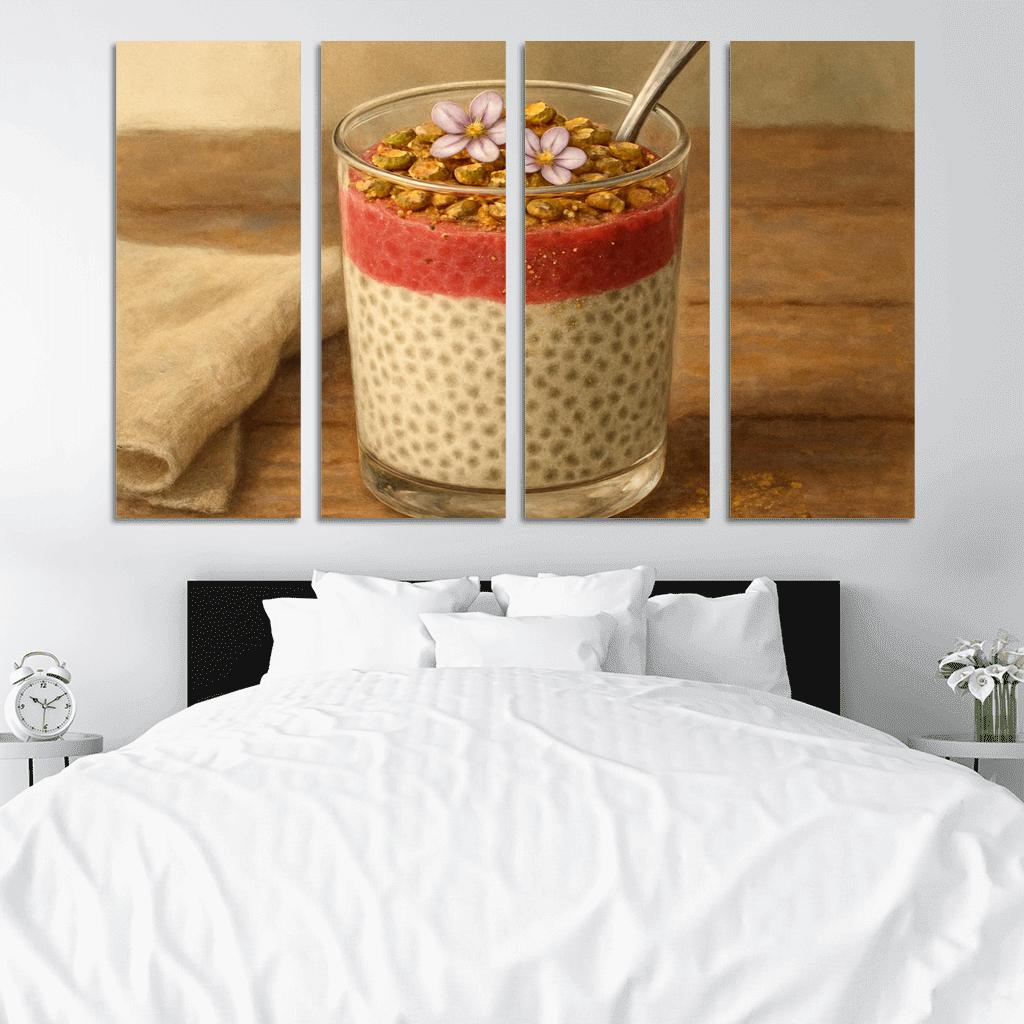 Coconut Cardamom Chia Pudding Parfait canvas paintings frame