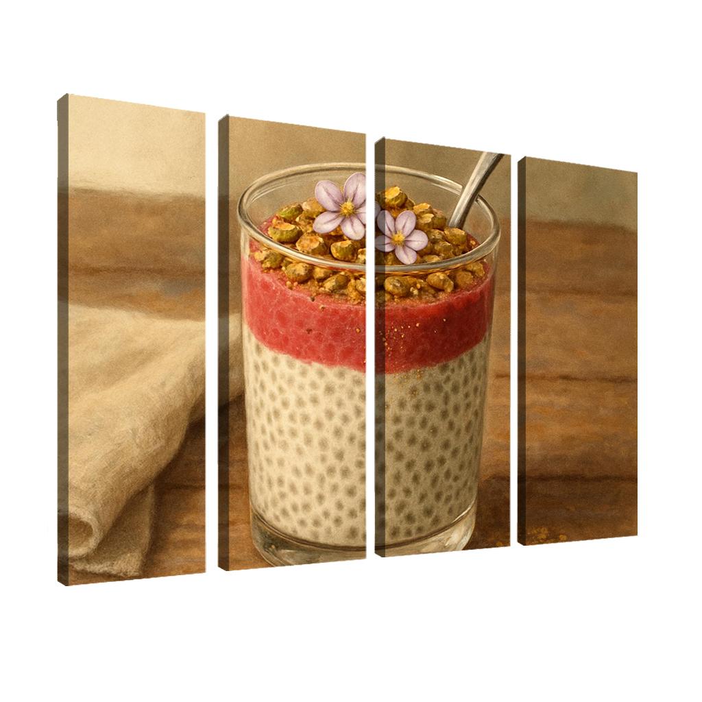 Coconut Cardamom Chia Pudding Parfait canvas paintings frame