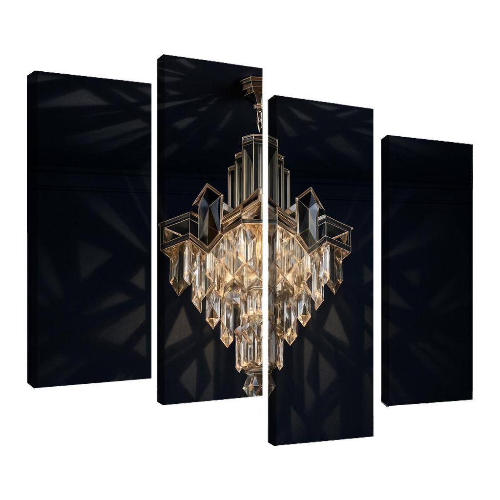 Art Deco Crystal Geometric Chandelier canvas paintings frame