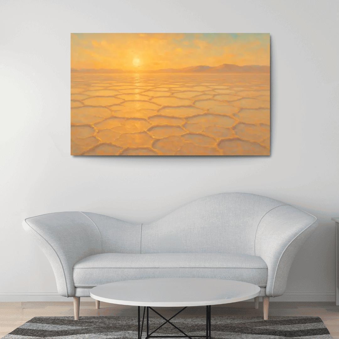 Sunrise Over Salt Mirror Flats oil paintings frame