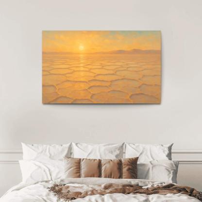 Sunrise Over Salt Mirror Flats oil paintings frame