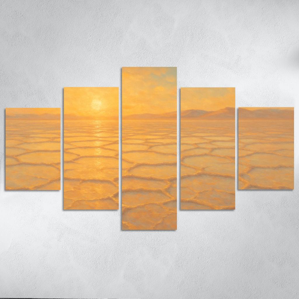 Sunrise Over Salt Mirror Flats oil paintings frame
