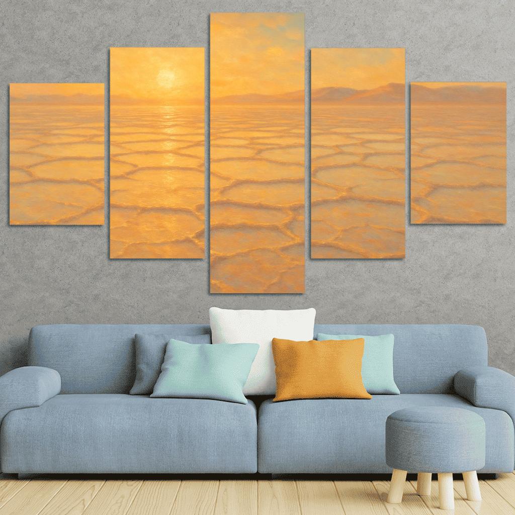 Sunrise Over Salt Mirror Flats oil paintings frame