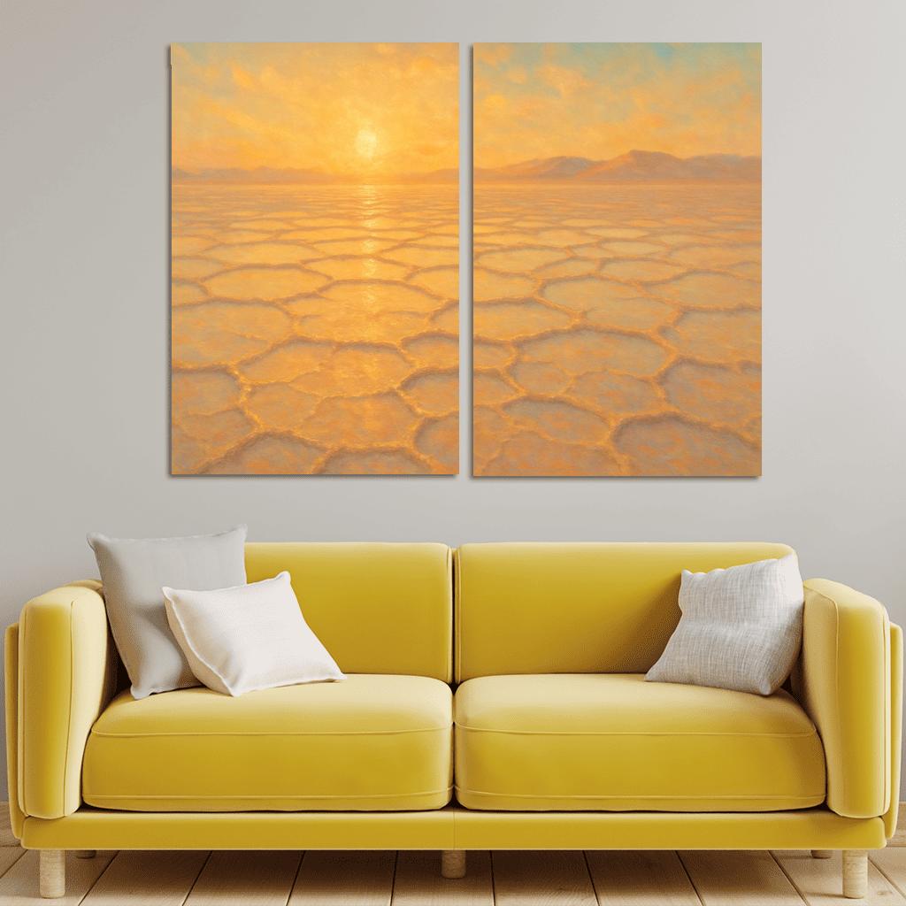 Sunrise Over Salt Mirror Flats oil paintings frame