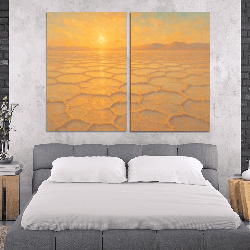 Sunrise Over Salt Mirror Flats oil paintings frame